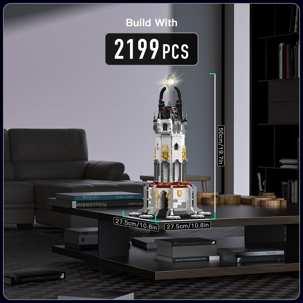 MOULD KING 16055 Medieval Building Block The MOC Lighthouse with Led Parts Model European Century Toys Kids Christmas Gifts