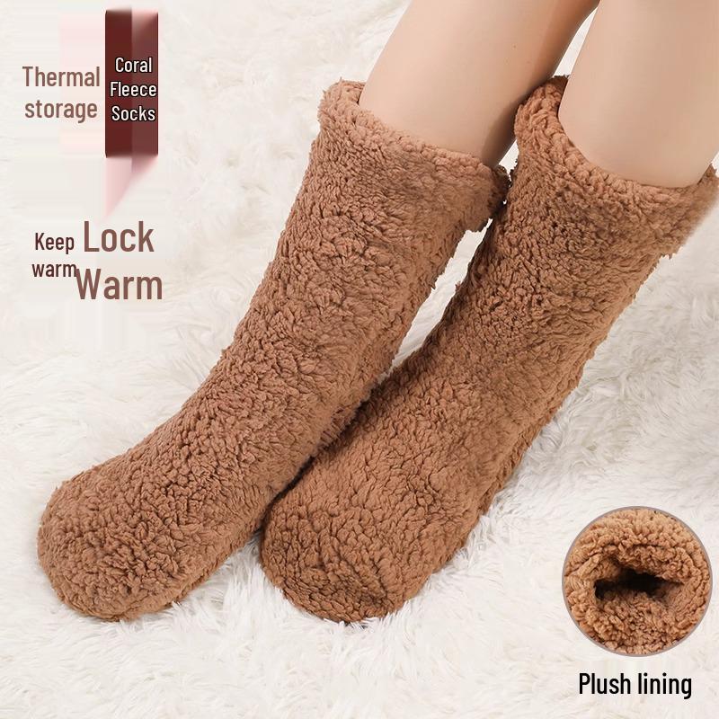 Newcomer Discount: Women's Fleece-Lined Cashmere Wool Over-the-Knee Socks for Autumn/Winter
