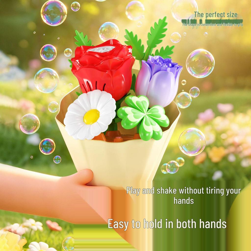 Automatic Flower Bubble Machine with Lights - Cute and Exquisite Children's Toy Gift