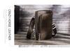Black Angel Retro Men's Crazy Horse Leather Crossbody Phone Bag
