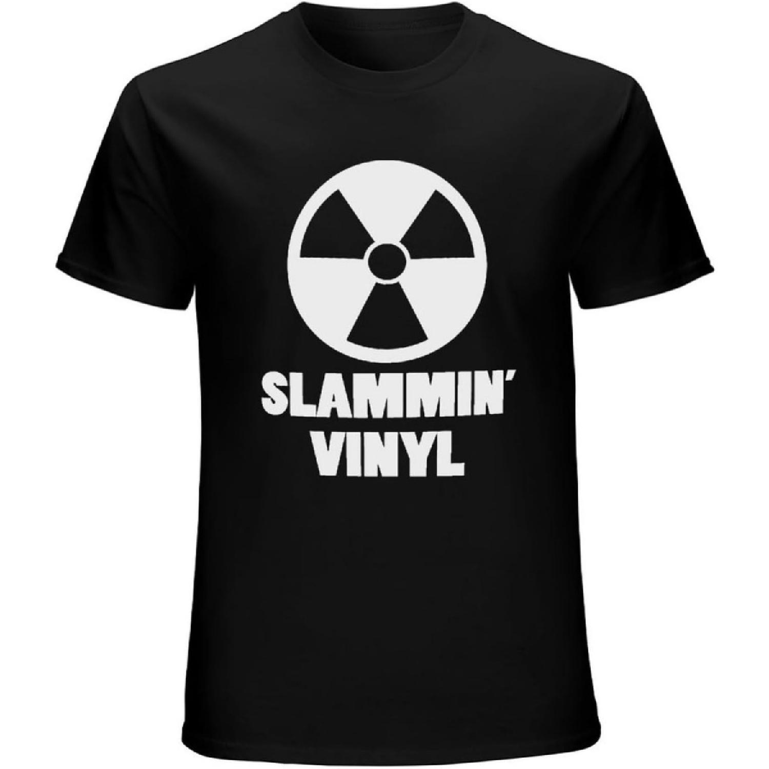 YIJUJIA Slammin Vinyl Records T Shirt Rave Techno Jungle Breakbeat Hardcore Black S