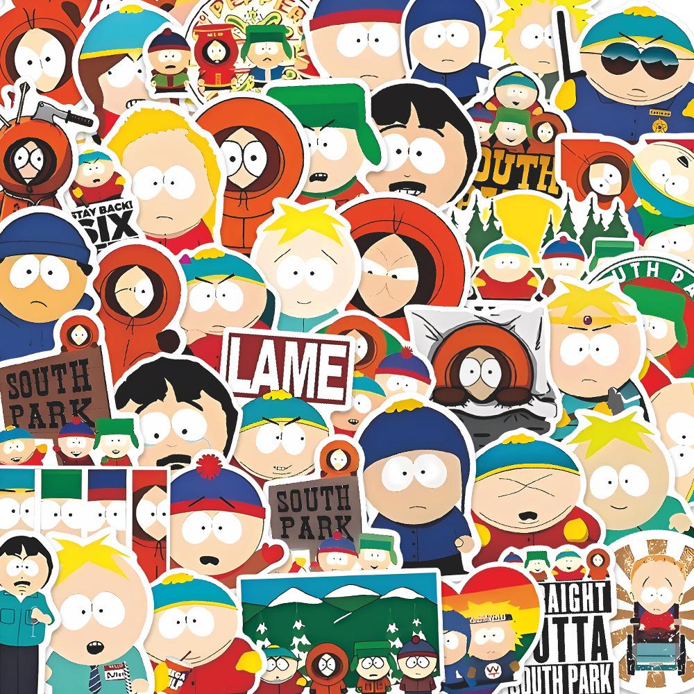 

55Pcs South Park Stickers For Kids | Animation Decals Waterproof Laptop Skateboard Car Water Bottle Cute Animation Sticker Present Set