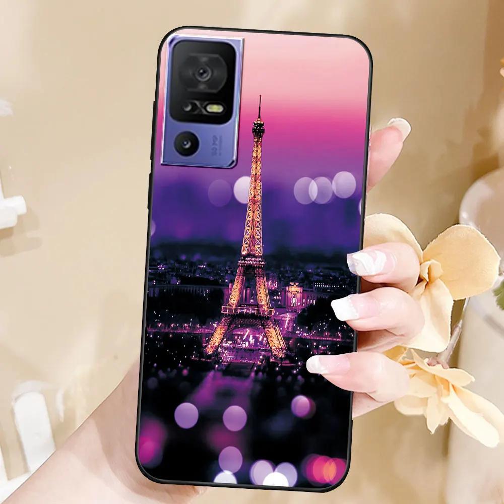 Case For TCL 40 SE Coque TPU Soft Silicone Fashion Phone Funda For TCL 40 SE Back Cover Floral Case Luxury Capa Marble Bumper