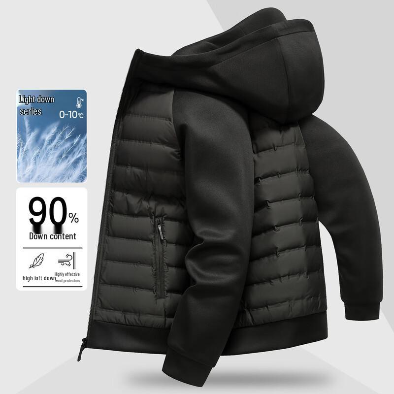 Xuezhongfei Unisex Lightweight Hooded Down Jacket XL чёрный