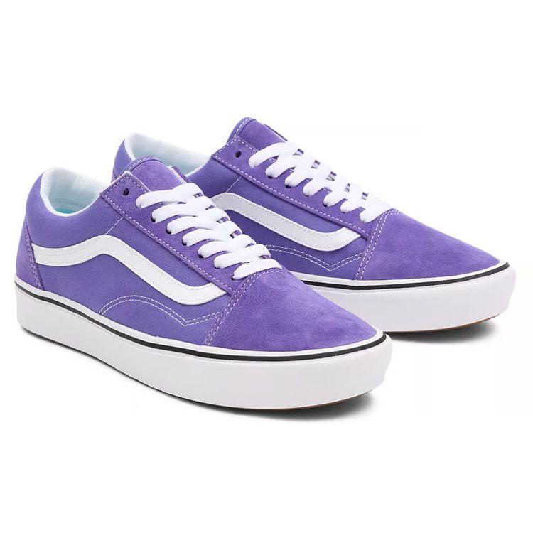 Vans Old Skool Basics Comfycush Casual Low Top Skate Shoes Unisex Sneakers Purple White VN0A5DYCB1P