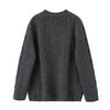 Women's Retro Cable Knit Cashmere Sweater – Round Neck, Rolled Hem, Thick, Loose, and Cozy for Autumn and Winter.