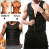 Men Waist Slimming Trainer Muscle Building Tank Top Zipper Vest Body Shapewear