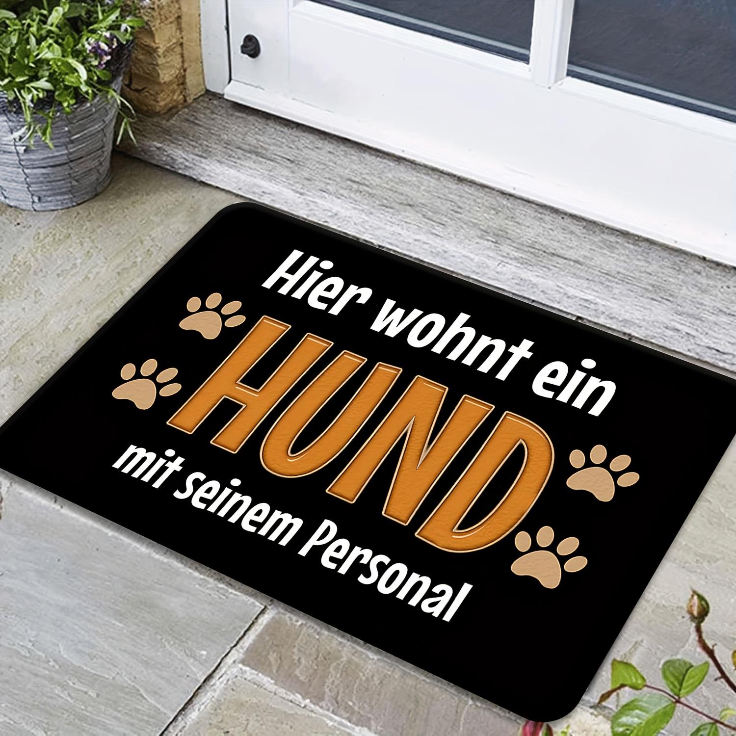 

Here Lives A Dog and His Person Doormat, Kitchen, Bathroom, Bedroom, Study, Computer Room, Entrance Welcome Mat, Home Decor 40x60cm Flannel