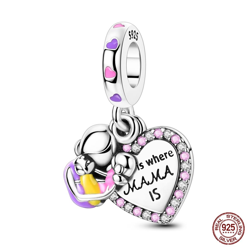 New In MotherS Day Copper Charm Mom Mother Family Charm Bead Fits Genuine Bracelets DoItYourself Woman Jewellery Gifts
