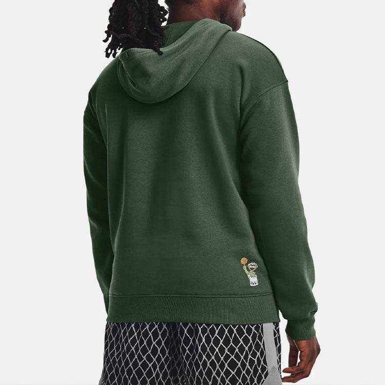 Under Armour Curry Series Sesame Print Fleece-Lined Hoodie Men Tops Green 1368318-332