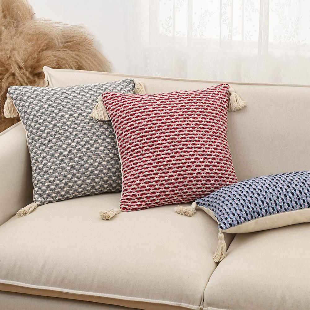 BUYNOW Simple Yarn-Dyed Jacquard Pillow Case Light Luxury Cushion Cover Nordic Style Hotel Home Living Room Decor Sofa Cushions