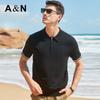 180 Piece Pure Cotton Pit Stripe Texture Short Sleeved Polo Shirt Men's Spring and Summer Knitted Breathable T-shirt
