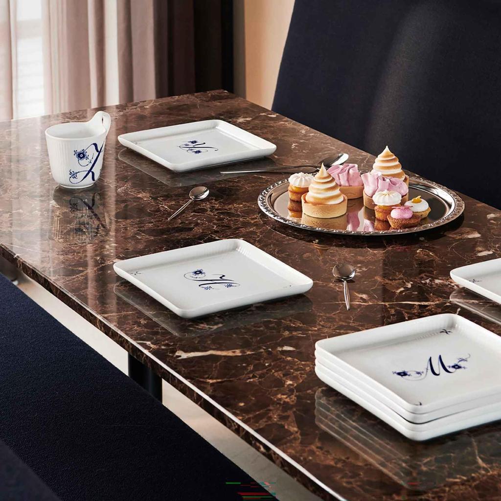 Imported Royal Copenhagen Alphabet Collection Square Dish 20x20cm 1073776 [Regular Product] "T"