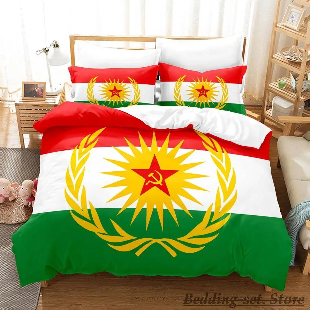 Kurdistan Flag Bedding Set Single Twin Full Queen King Size Bed Set Adult Kid Bedroom Duvetcover Sets Parure De Lit Bed