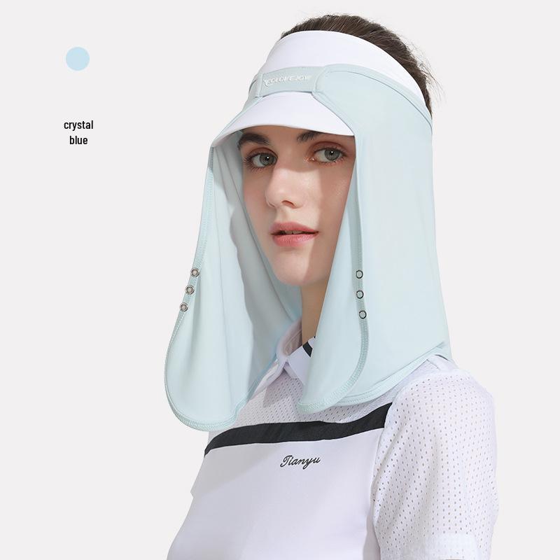 XTJ33 Quick-Dry Breathable Sun Hat with UV Protection & Detachable Face Shield for Outdoor Activities