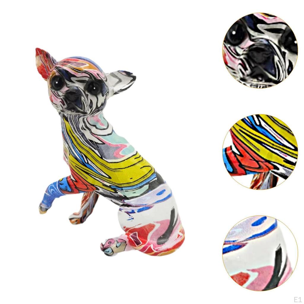 Animal Figurine Chihuahua Pup Ornament Decor Souvenirs Gifts Desktop Graffiti Dog Sculpture