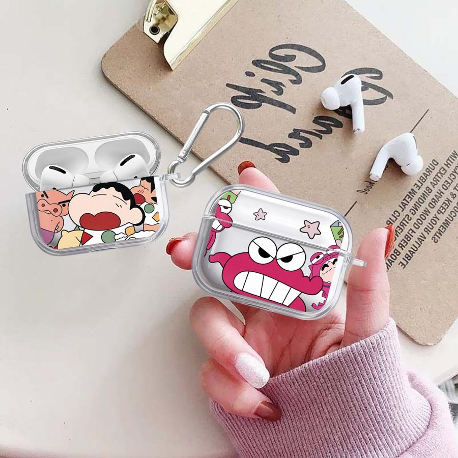 Case For Airpods Pro3 Pro2 Pro 1 3 4 2 Clear Earphone Cases Cover Crayon ShinChan Cartoon