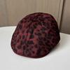 Hong Kong Style Retro Leopard Print Reverse Wear Forward Hat Women Spring And Autumn Personality Suede Duck Tongue Versatile Beret