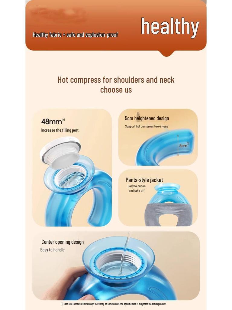 U-Shaped Hot Water Bottle: Neck & Shoulder Warmer, Hot Compress for Neck Vertebra, Scarf Water Injection, Hand & Foot Warmer.