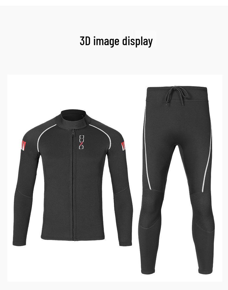 1.5mm Two-Piece Wetsuit for Men & Women: Long Sleeve & Pants, Cold & Sun Protection, Surfing Suit
