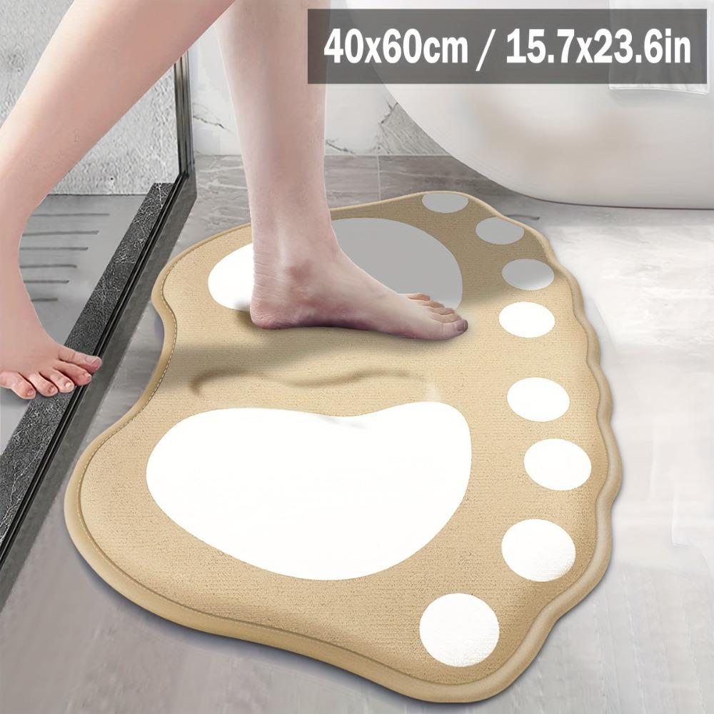 

Cartoon Footprint Bath Mat Non-slip Backing Dirt-scraping Surface Entrance Mat Water Absorption Household Carpets хаки