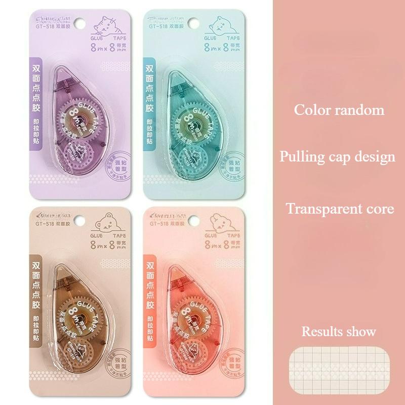 

1pc Transparent Glue High Beauty Manual Double Sided Adhesive Student Cute DIY Handmade Rubble Tape, Correction Tape