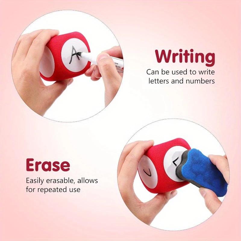 WTEMPO DIY Blank Large Foam Dice Soft Reusable Erasable Perfect for Educational Games Party Favors and Outdoor Funny Activities