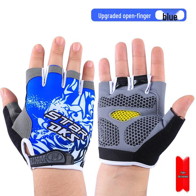 Men's Summer Sun Protection Anti-Slip Fingerless Fishing Gloves: Thin, Anti-Prick, Anti-Stab, Mosquito-Proof, Ice Silk Lure Design.