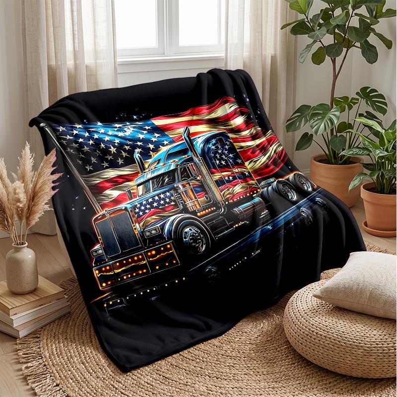 Neon Monster Trucks Theme Blanket Lightweight Warm Flannel Blanket Decorative Throw Blanket for Home Decoration