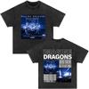 Imagine Dragons Loom World Tour  Vintage Washed T Shirt Rock Band Tshirt Men Women High Quality Cotton Short Sleeve T Shirt