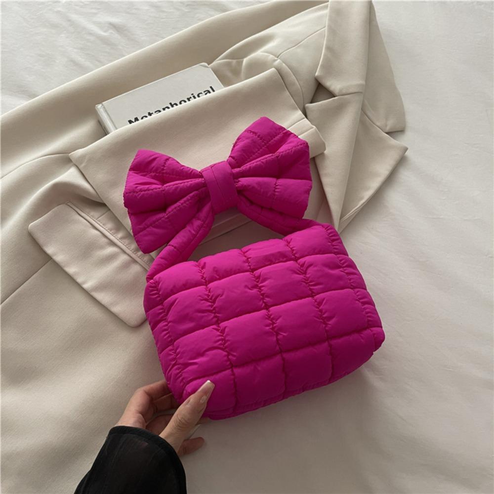 

Purse Bow Handbag Quilted Wrist Bag Elegant Cloud Pleated Bag Outdoor