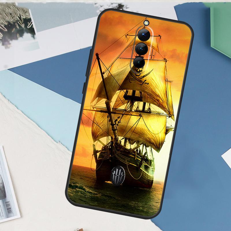 Sailing Pirate Ship For Nubia Red Magic 10 Pro Plus 6 7 Pro 6S 7S 5G 6R RedMagic 9 8 8S 9S Pro Plus Phone Case