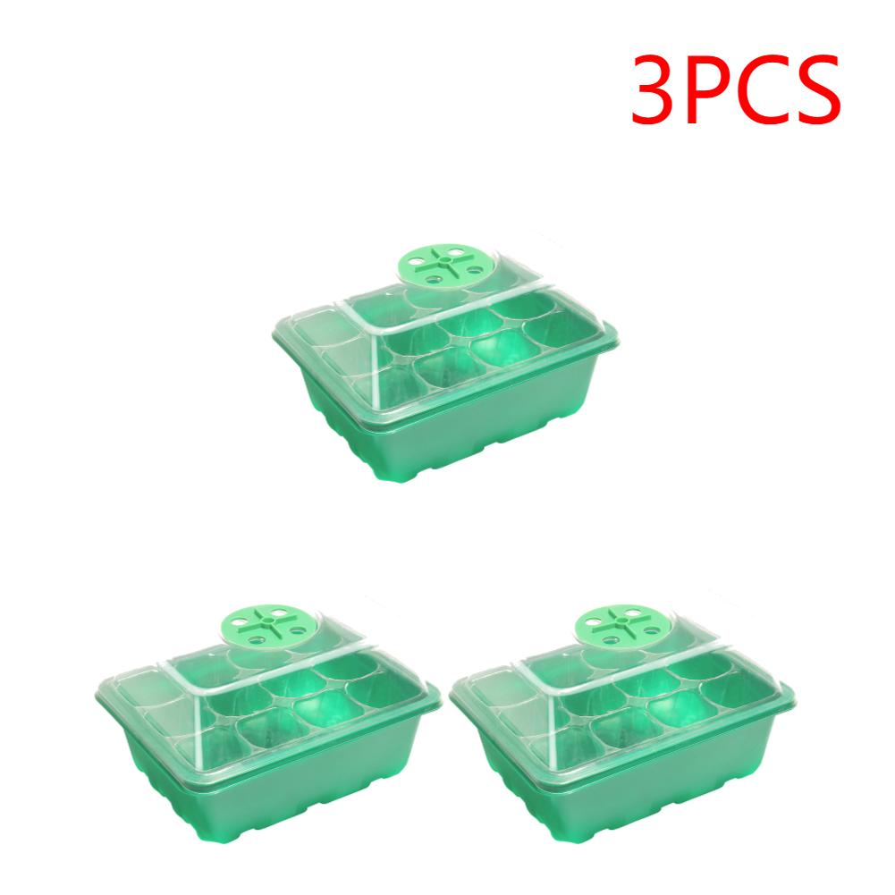 1-5pcs Plants Seed Starter Trays with Humidity Dome 12 Holes Per Tray Nursery Pots Lights For Home Plant Greenhouse Growing Pot