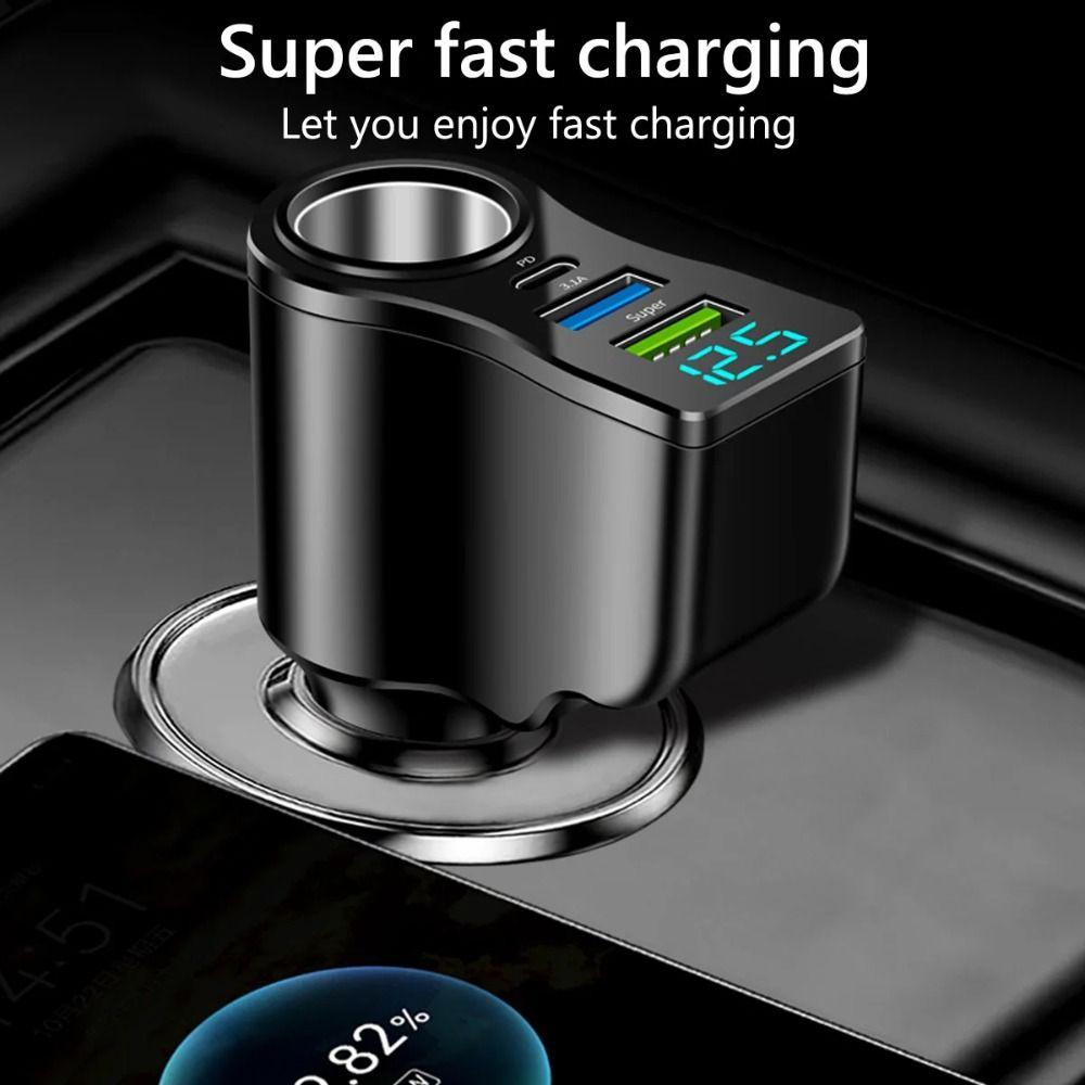 Fast Charger Auto Phone Charger 66W Vehicle Mounted Inverter Practical Dual USB Car Charger Car