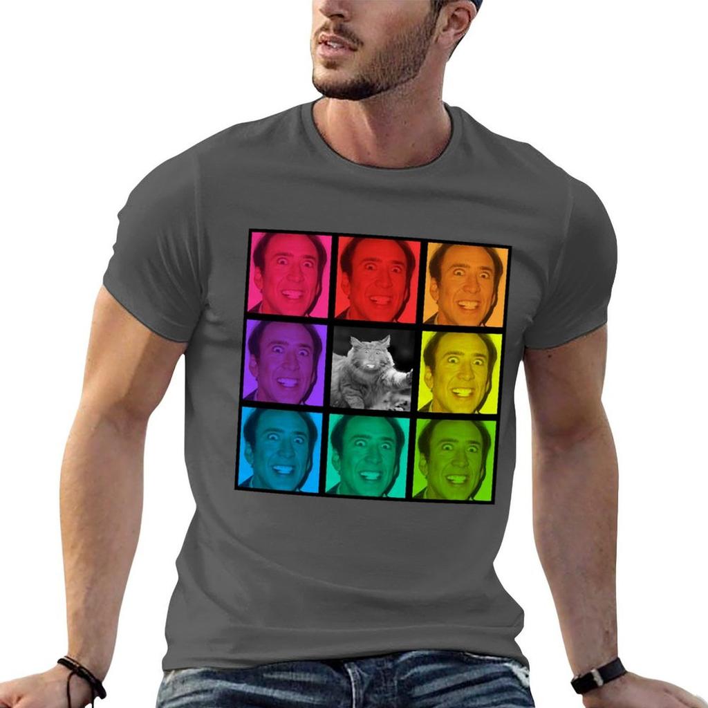 Nicolas Cage Stage Name Actor and Filmmaker Coppola Received Many Awards Rainbow Feat Nic Cage Cat Cool T-shirt