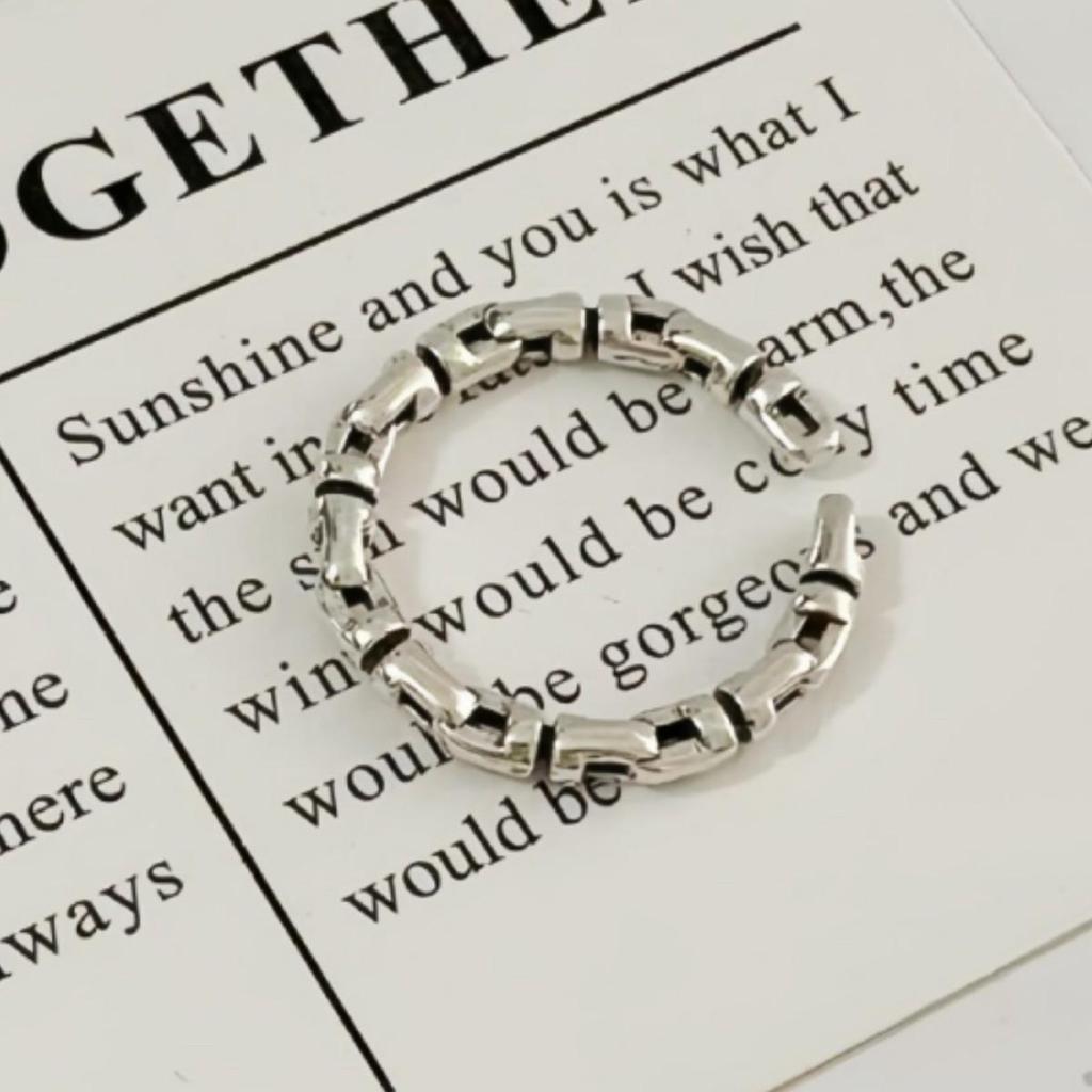 Personalized Korean Ribbed Knot Woven Retro Niche Openable Finger Ring