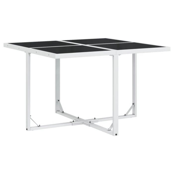 VidaXL Ensemble à manger de jardin avec coussins 9 pcs blanc textilène, ensemble à manger d'extérieur, meuble à manger de 3295113