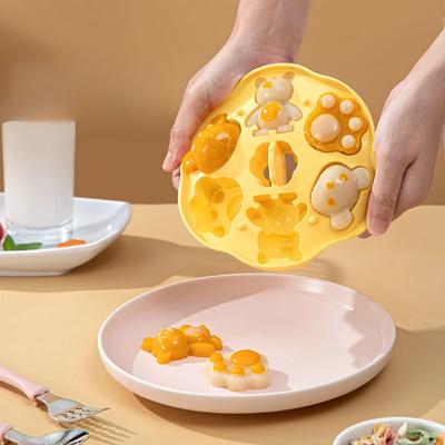 Molde para Comida de Bebê Grau Alimentício Moedor de Bolo Cozido Silicone Resistente a Altas Temperaturas para Bebê Desenho Animado Grelha de Gelo Ferramenta Bandeja de Gelo
