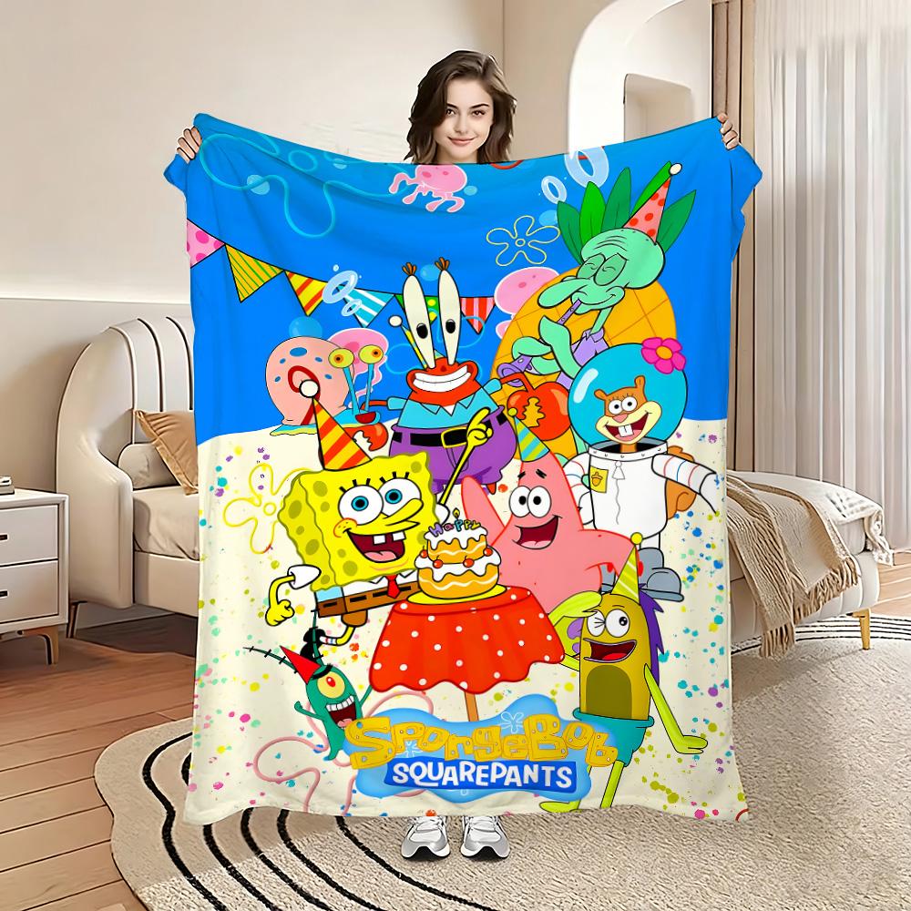 Flauschige Weiche Decken für Dekorative Sofadecke S-SpongeBobes Zuhause und Dekoration Karierte Sommerdecke Bettüberwurf auf dem Bett