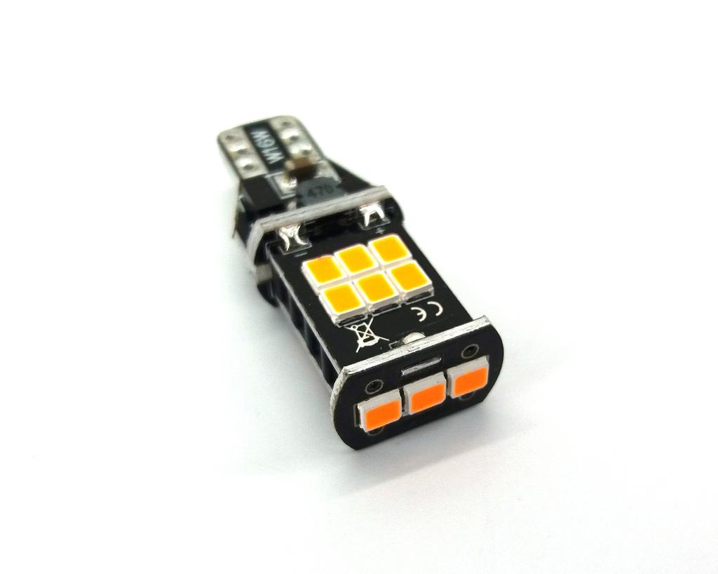 2 Pcs LED Bulb T15 W16W 12V 980lm CANBUS Orange Off-Road