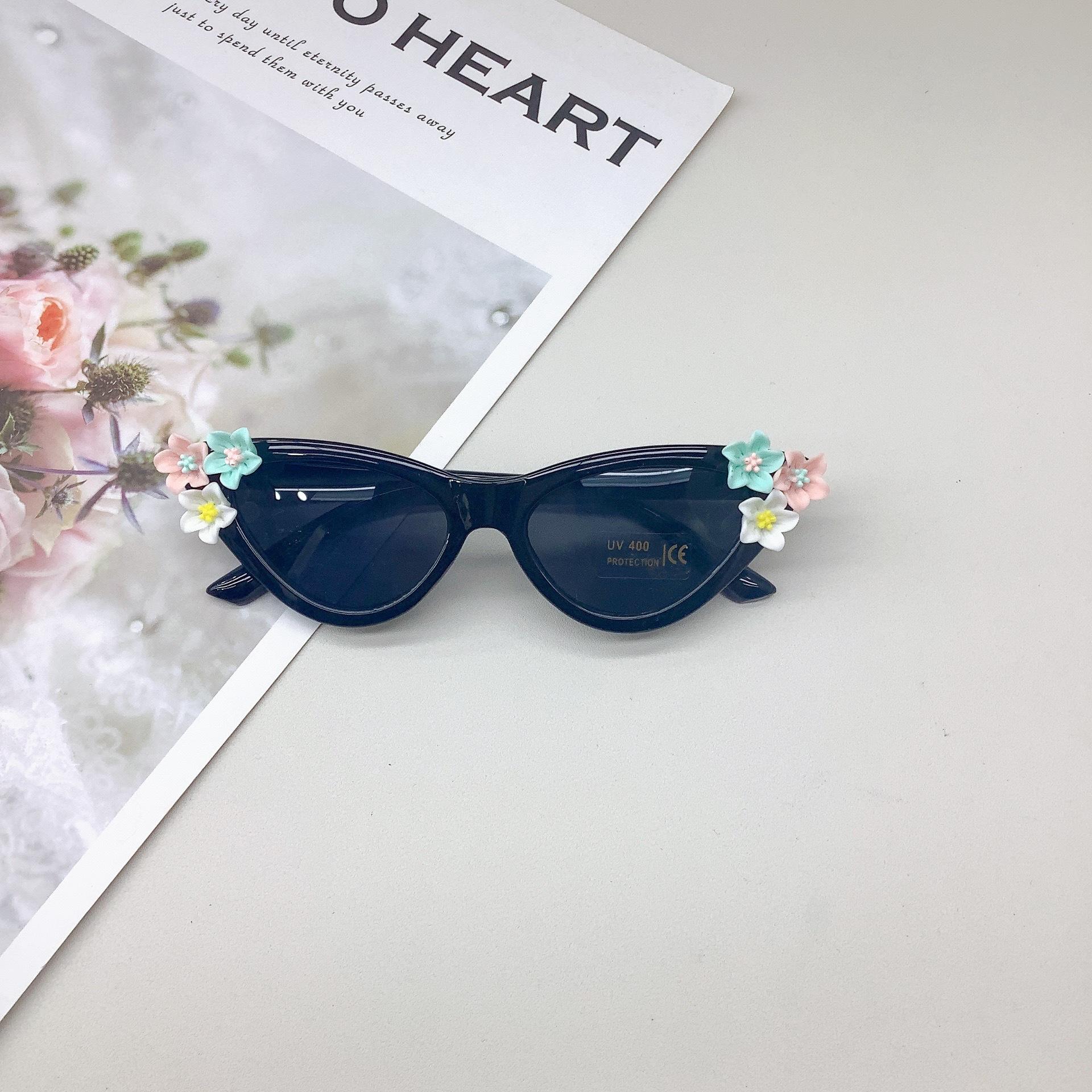 

Модные трехцветные очки в форме цветка, милые детские солнцезащитные очки, оправа «кошачий глаз», солнцезащитные очки для девочек с защитой от УФ-лучей, очки для вечеринок