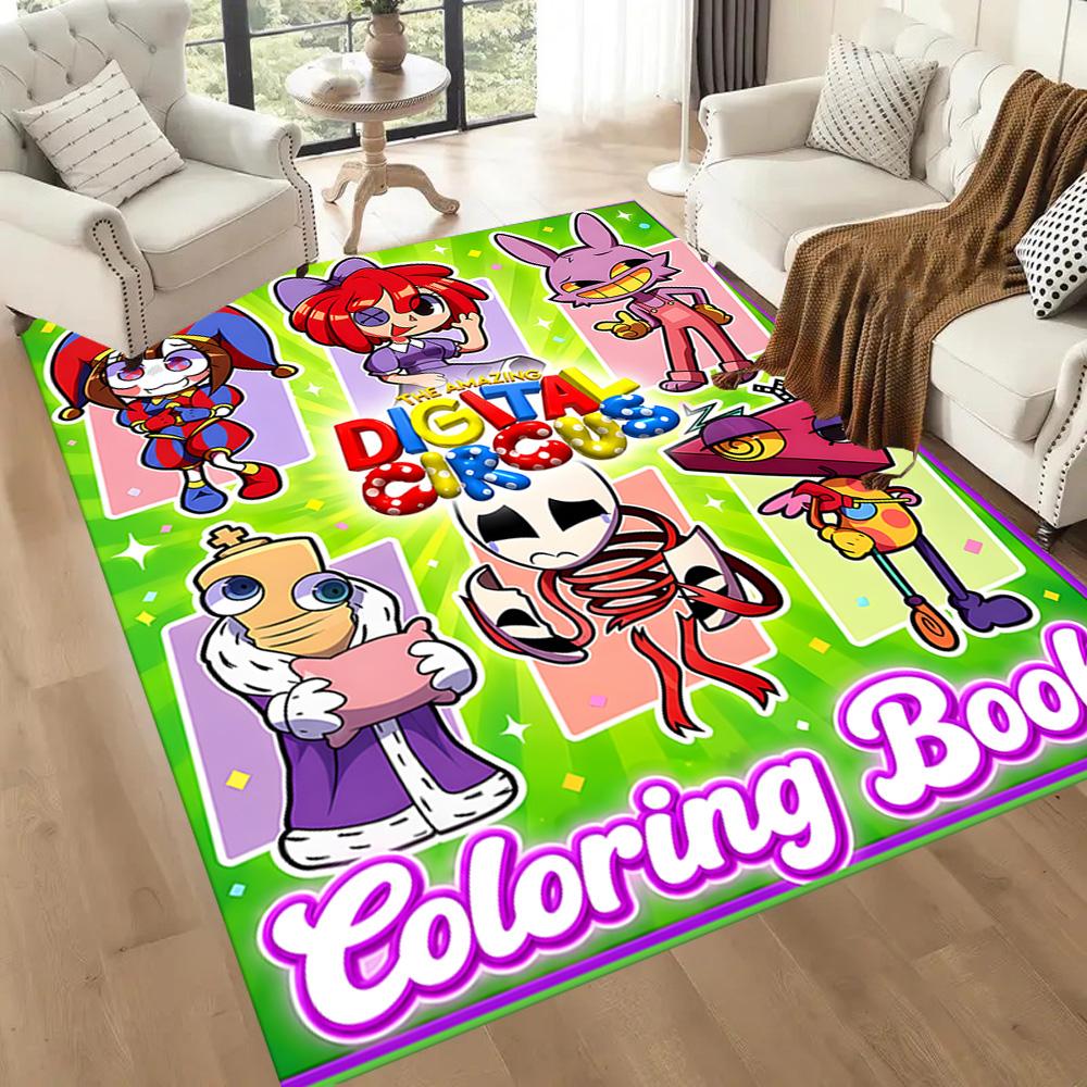 Digital Circus Area Rug Suitable For Game Room Balcony Playrooms Dining Room Antislip Carpet Office Home Decor Perfect Gift For Womenmen