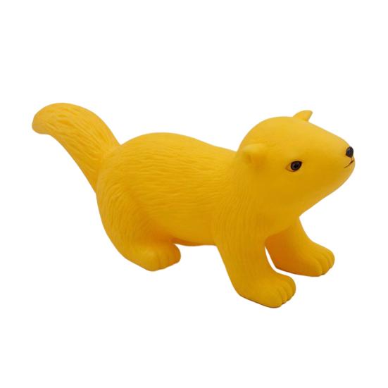 Realistic Squirrel Squeeze Toy with Sound Soft TPR Fidget for Kids Adults Cute Animal-Shaped Decompression Gadget for Children жёлтый