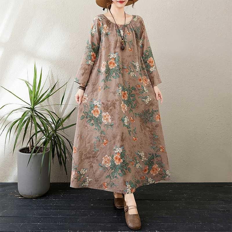 

Minimalist Long Sleeve Extra Long Dress Vacation Style L