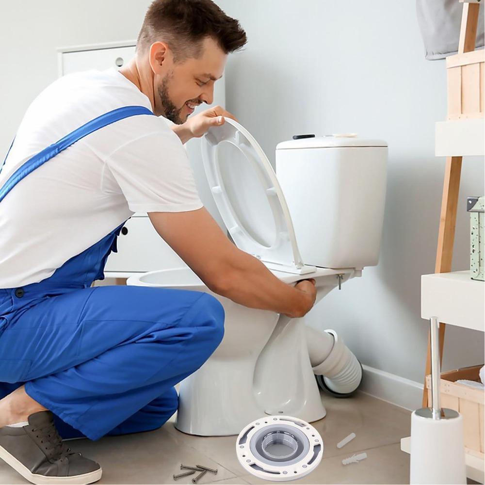 Gray Color Toilet Flange ABS Silicone Material Toilet Flange Kit Toilet Repair