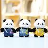Panda Plush Toy Overalls Keychain Cute Animal Face Decor For Girls And Boys