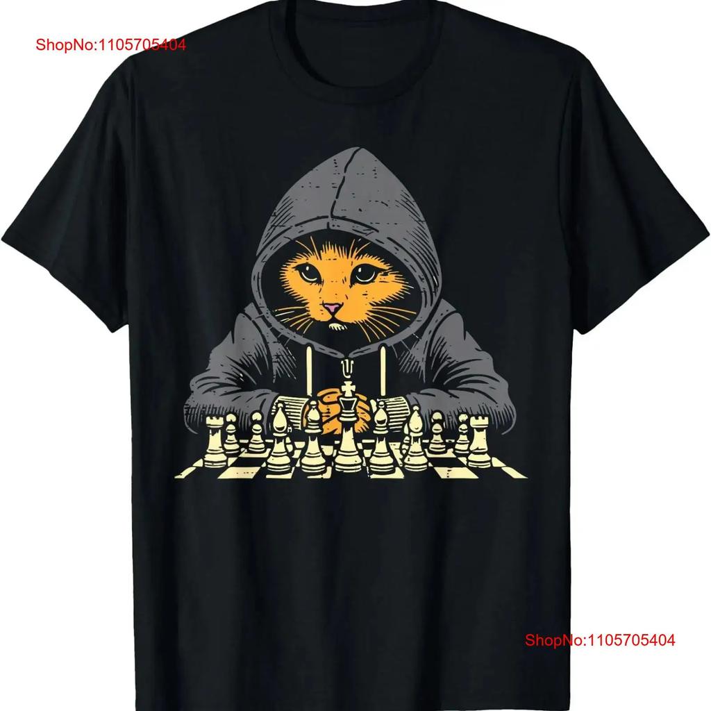 Orange Cat Playing Chess Game Cool Unisex T Shirt Vintage Fashion Comfortable Stretched Streetwear