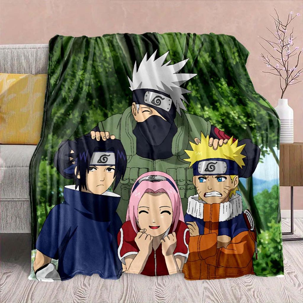 Naruto Anime Flannel Blanket - Soft Warm Perfect for Sofa, Bedding Camping Travel Office Home Decor -QJY