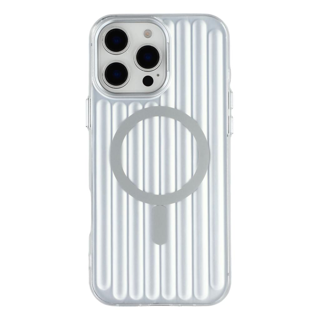 For iPhone 15 Pro Max Case Compatible with MagSafe Luggage Texture IMD TPU Phone Back Cover