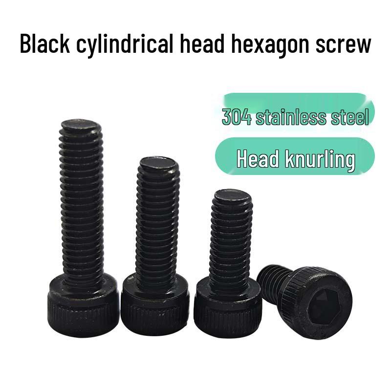 Black Zinc Plated 304 Stainless Steel Hex Socket Head Cap Screws DIN912 M3/M4/M5